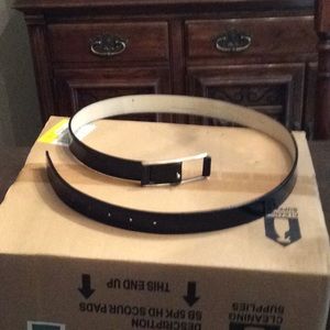 Black patent leather belt